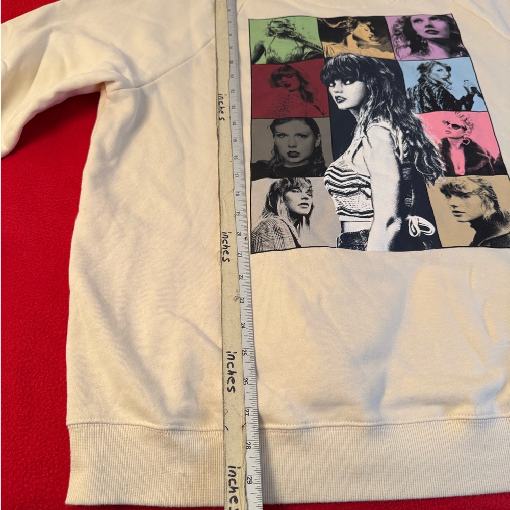 Taylor Swift The Eras Tour Beige Hoodie Unisex Size L Adult Oversized pullover - Picture 7 of 9